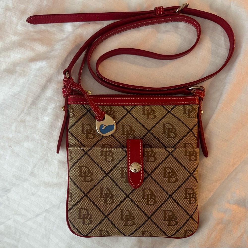 Dooney & Bourke Red and Tan Crossbody Bag